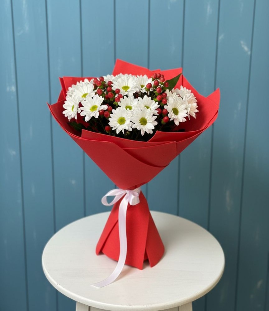 Букет цветов из: Хризантемы в Октябрьском Челябинская область