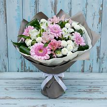Букет цветов из:  Герберы, Альстромерии и Хризантемы #REPLACE_PRED# Октябрьском Челябинская область