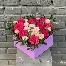 Цветочная композиция из Розы в коробке в Октябрьском Челябинская область