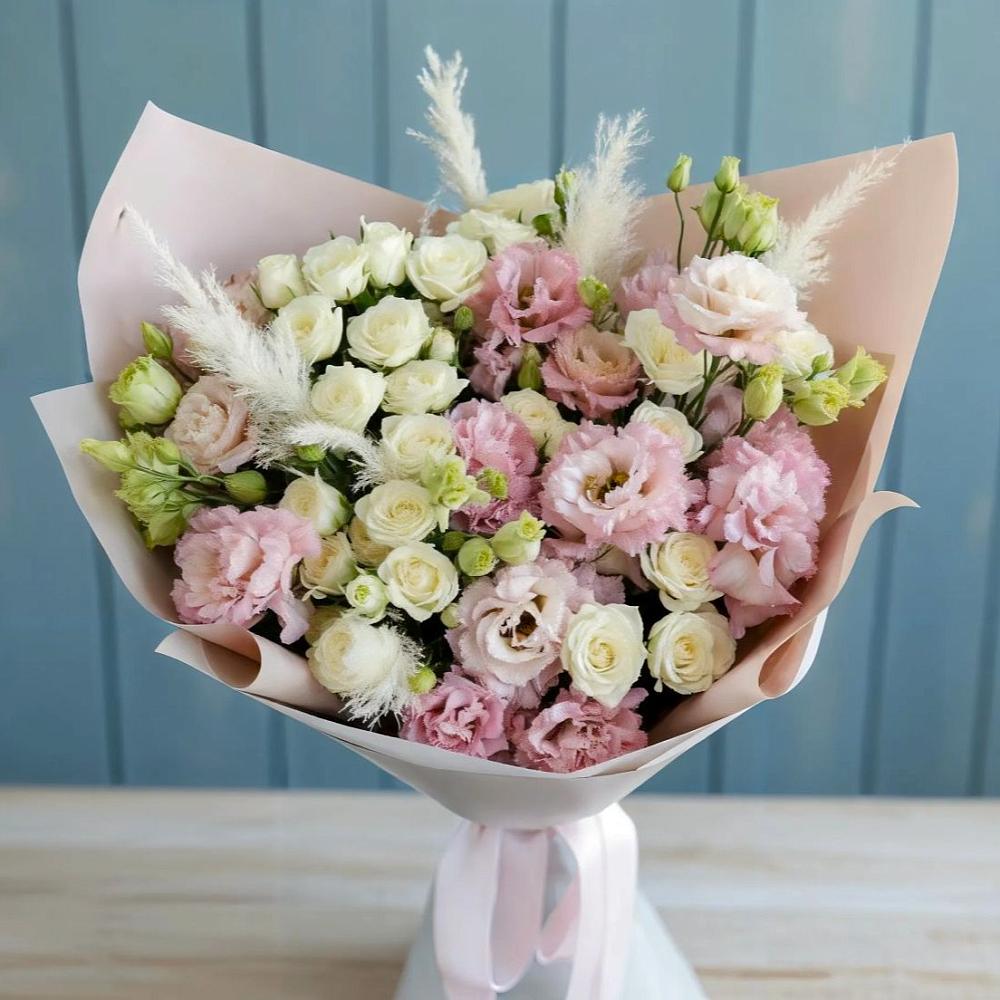 Букет цветов из: Альстромерии и Розы в Октябрьском Челябинская область