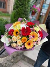 Букет цветов из:  Герберы, Ромашки, Хризантемы, Розы и Подсолнухи #REPLACE_PRED# Октябрьском Челябинская область