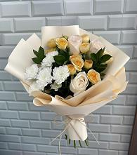 Букет цветов из:  Розы и Хризантемы в Октябрьском Челябинская область