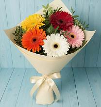 Букет цветов из:  Герберы в Октябрьском Челябинская область