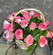 Цветочная композиция из Розы в корзине #REPLACE_PRED# Октябрьском Челябинская область