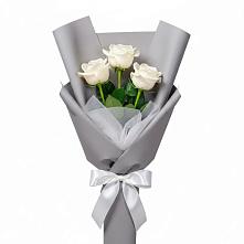 Букет 3 белые розы #REPLACE_PRED# Октябрьском Челябинская область