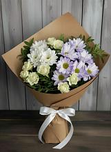 Букет цветов из:  Хризантемы и Розы в Октябрьском Челябинская область