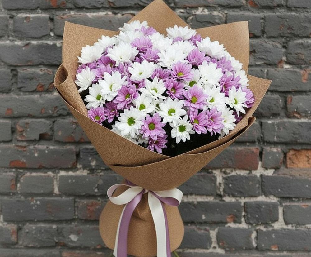 Букет цветов из: Хризантемы в Октябрьском Челябинская область
