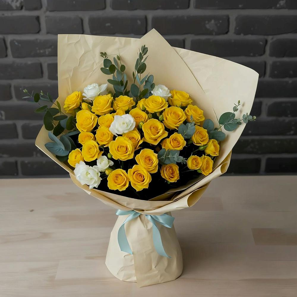 Букет цветов из: Розы в Октябрьском Челябинская область