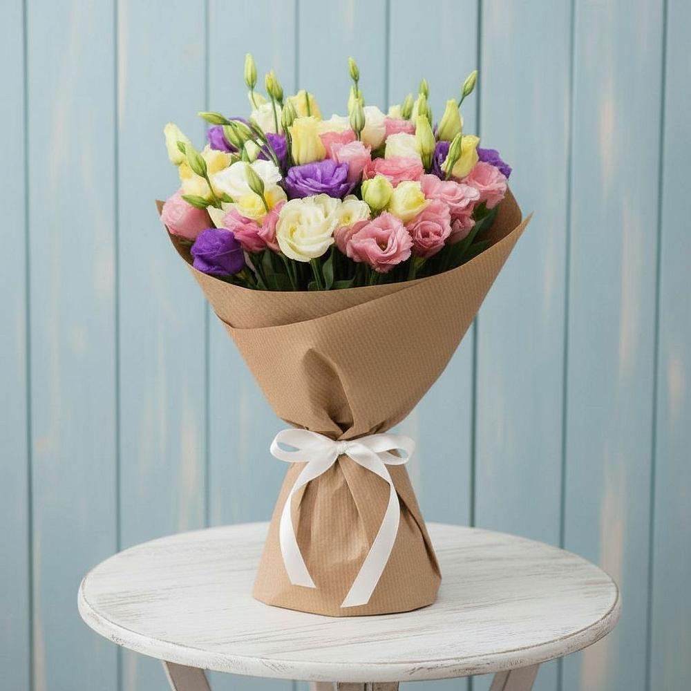 Букет цветов из: Лизиантусы в Октябрьском Челябинская область