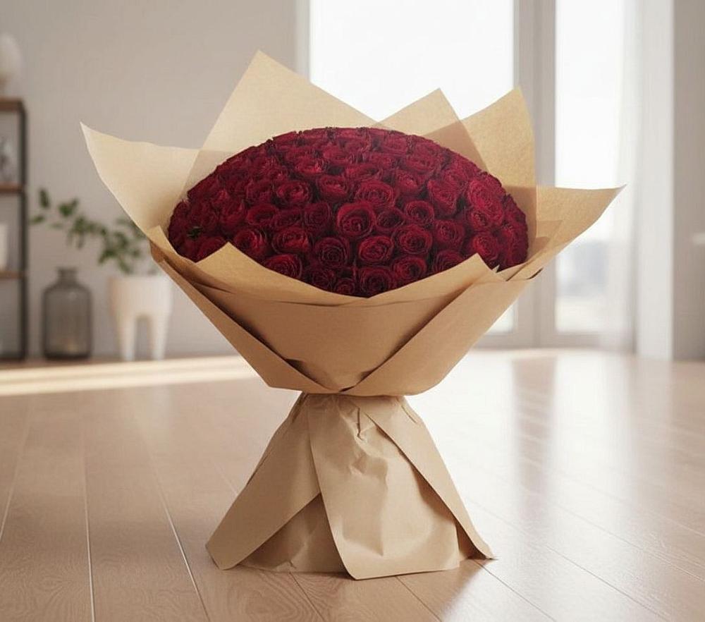 Букет 101 Красная роза в Октябрьском Челябинская область