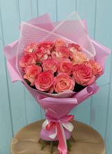 Букет 15 Розовых роз Равель в Октябрьском Челябинская область