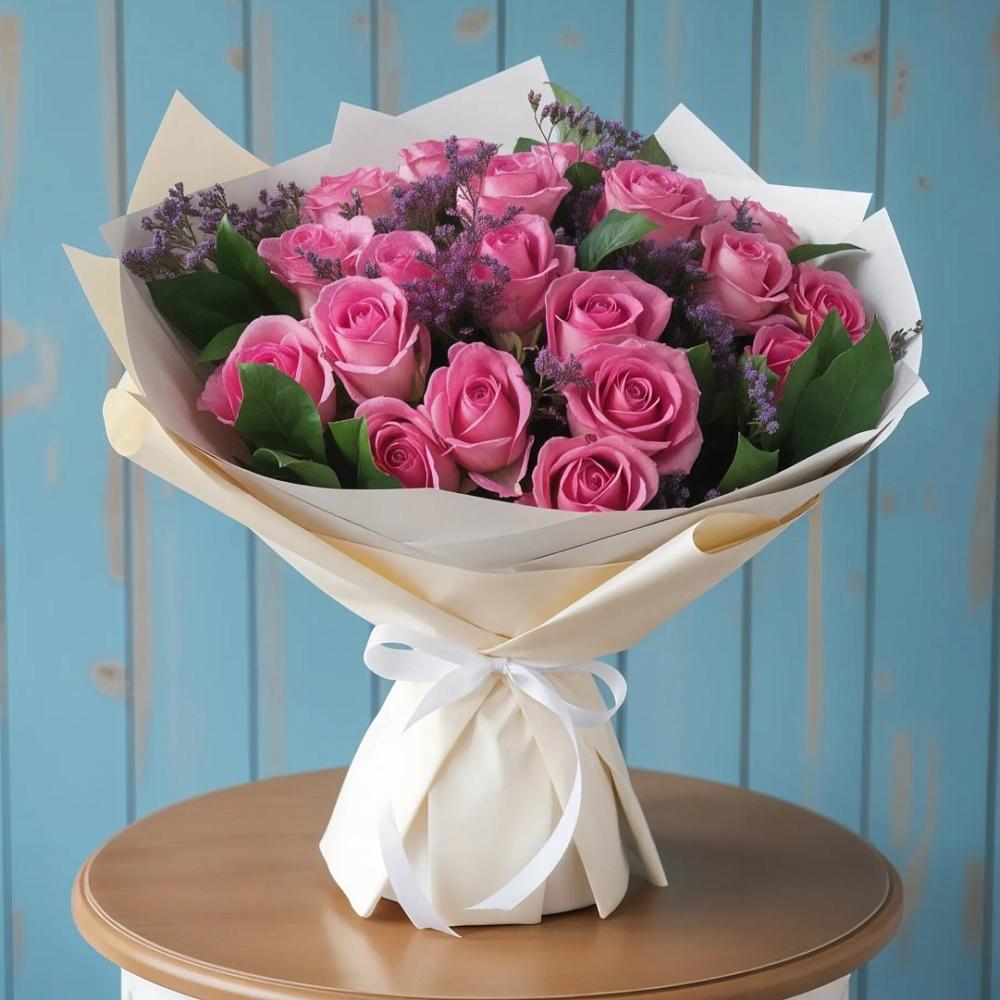 Букет цветов из: Розы в Октябрьском Челябинская область