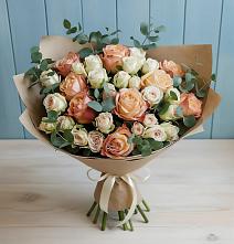 Букет цветов из:  Альстромерии и Розы в Октябрьском Челябинская область